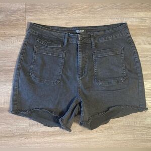 Judy Blue Shorts 3X Faded Black Fray Hem High Rise Cut-Off